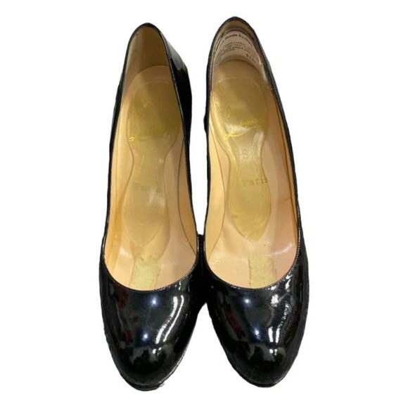 Christian Louboutin Black Patent Leather Pumps - Size 39.5 - Picture 1 of 6